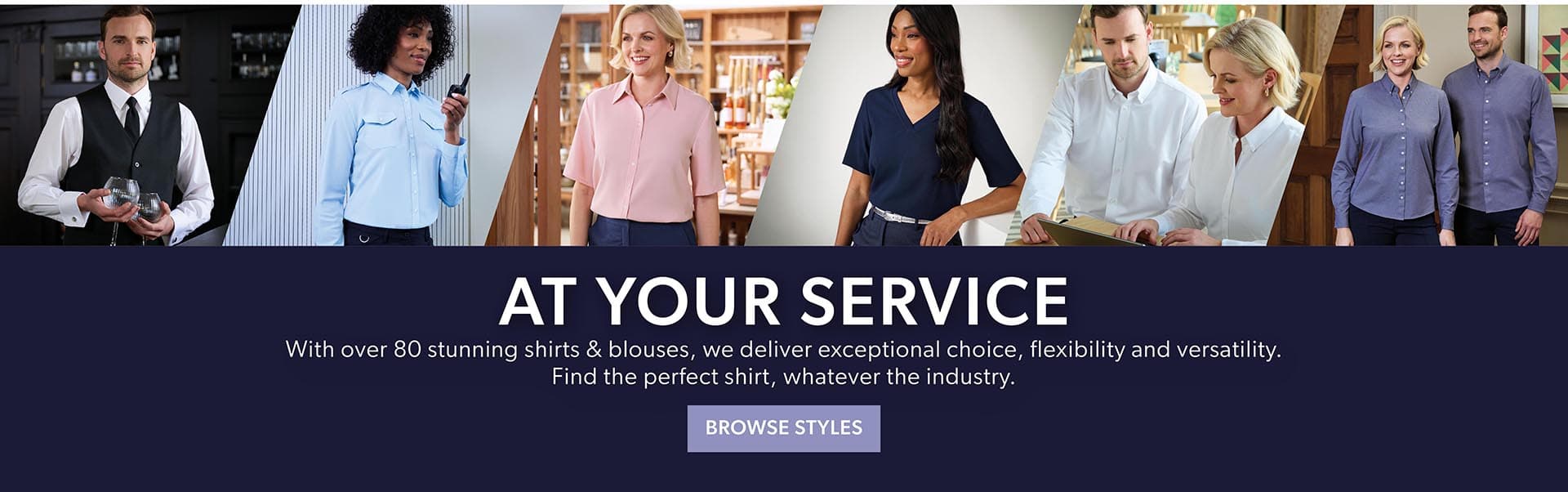 At your service: over 80 shirts & blouses
